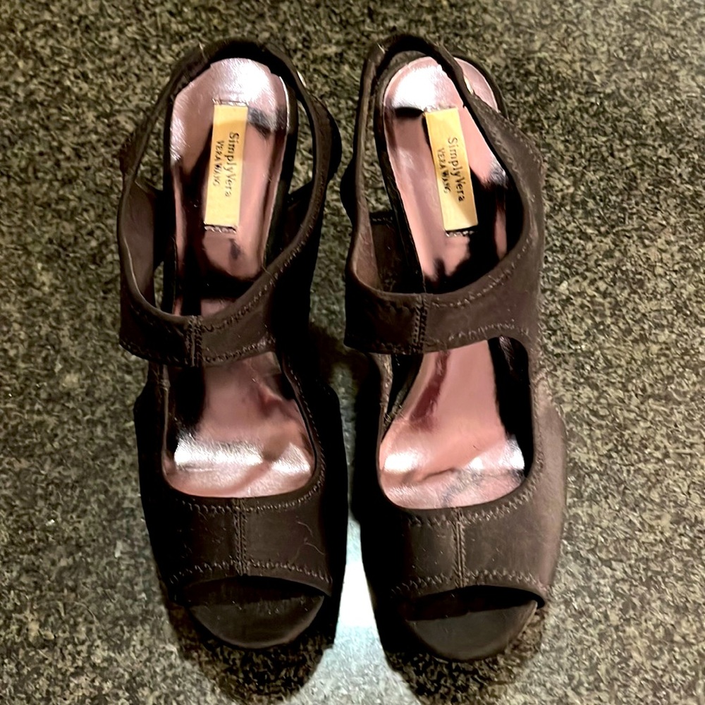 Dressy black wedges. Size 9. Like new.